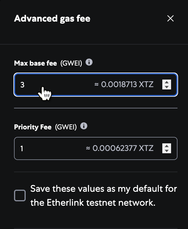 Setting the maximum base fee